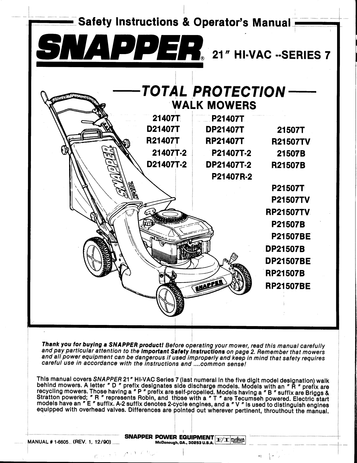 Snapper Series 7 User Manual