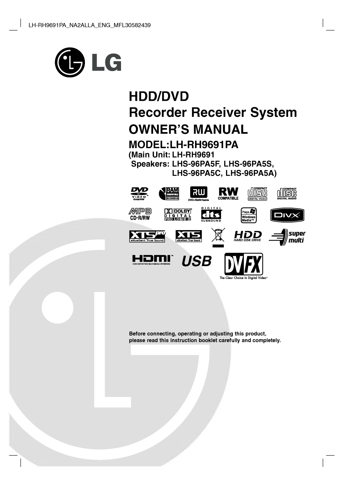 LG LH-RH9691PA User Manual