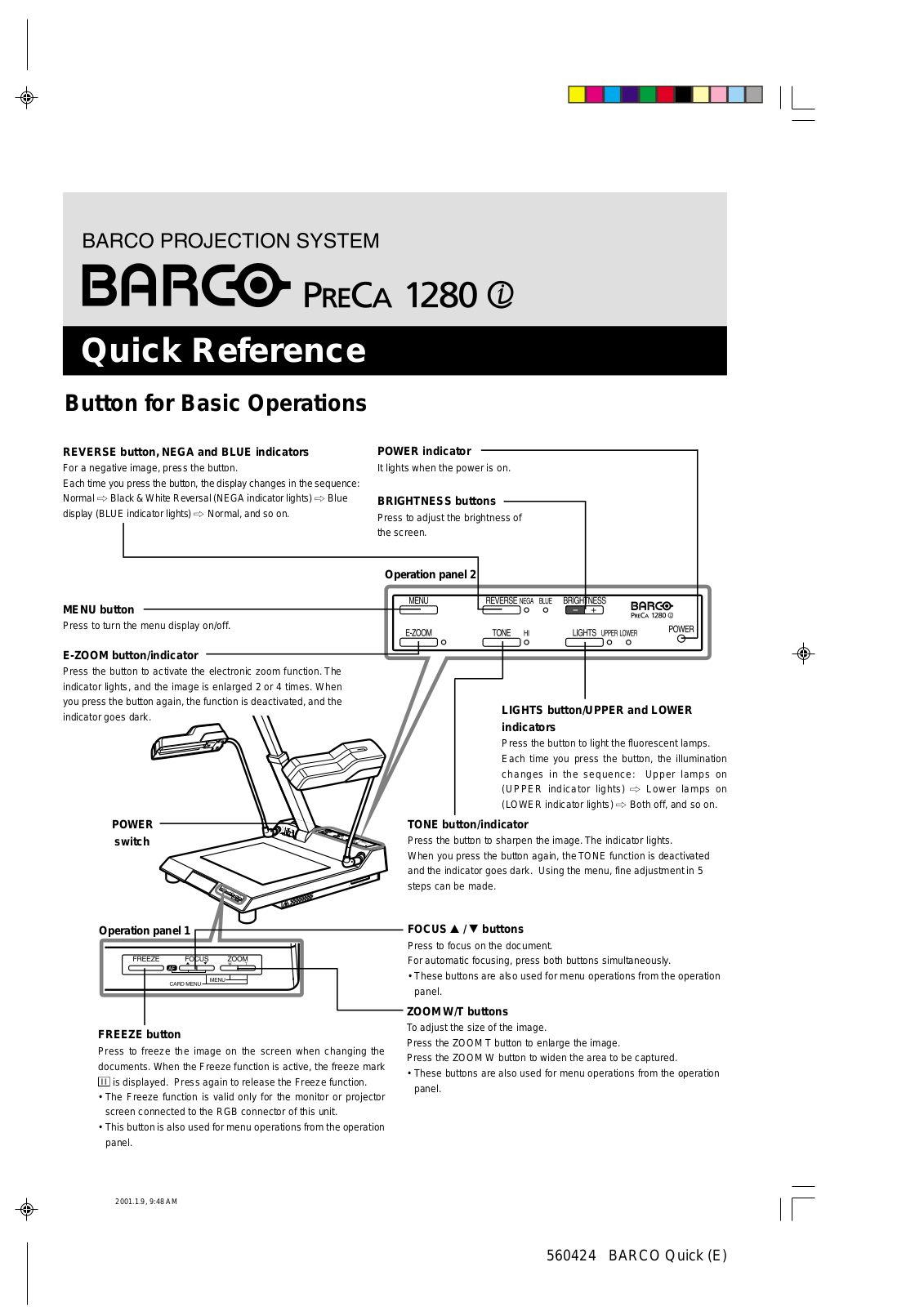 Barco 1280 User Manual