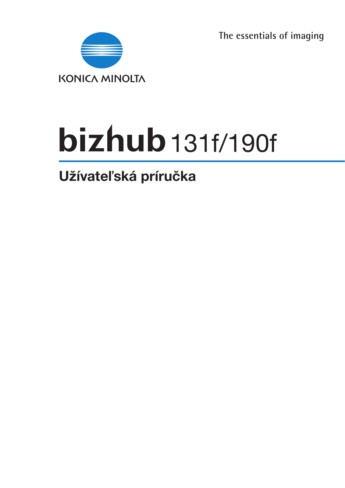 Konica minolta BIZHUB 131F, BIZHUB 190F User Manual