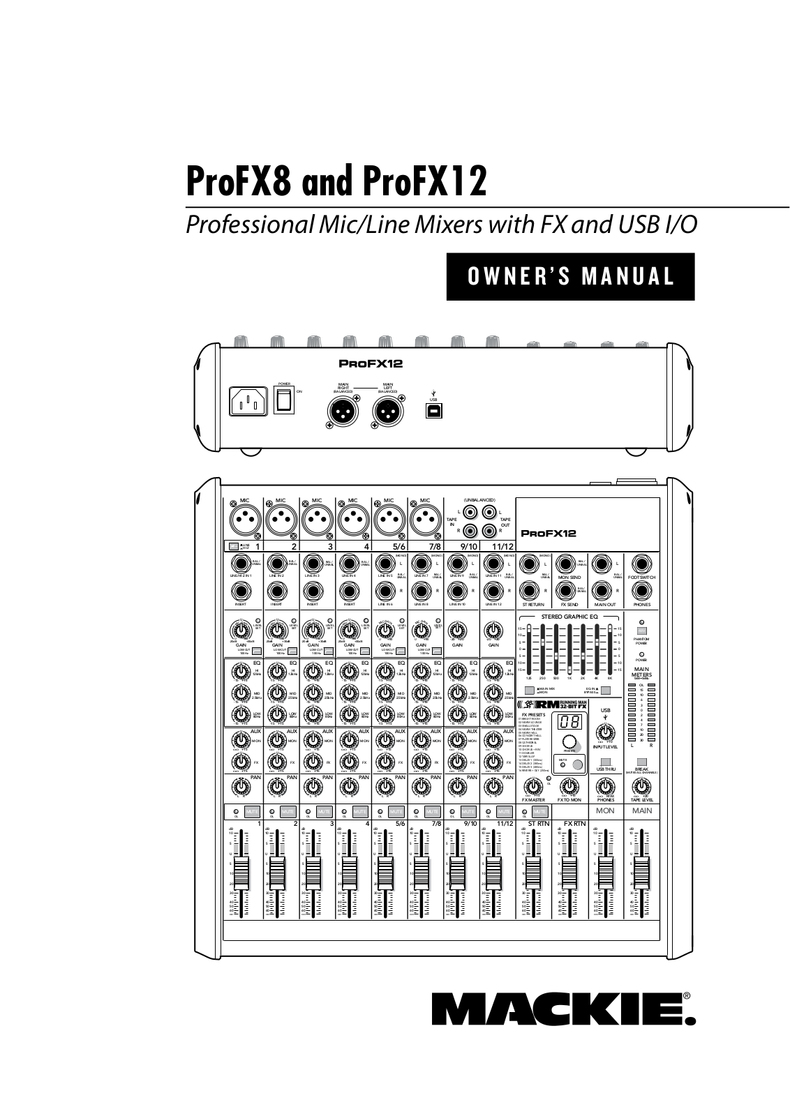 Mackie ProFX8 Owner's Manual