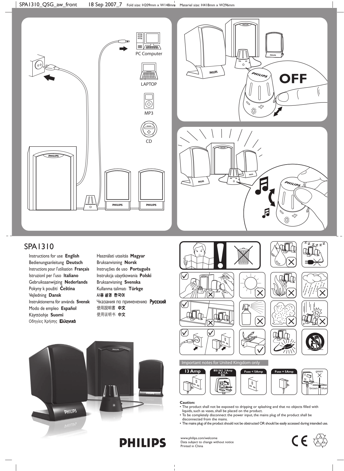 Philips SPA1310 User Manual