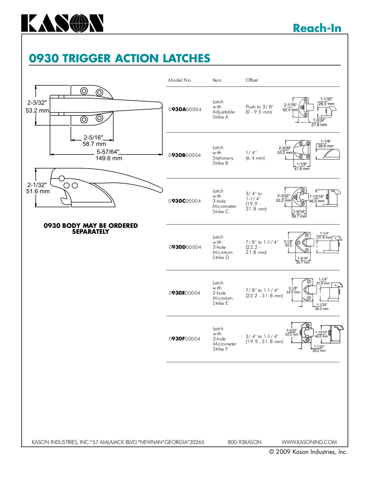 Kason 0930A00004 User Manual