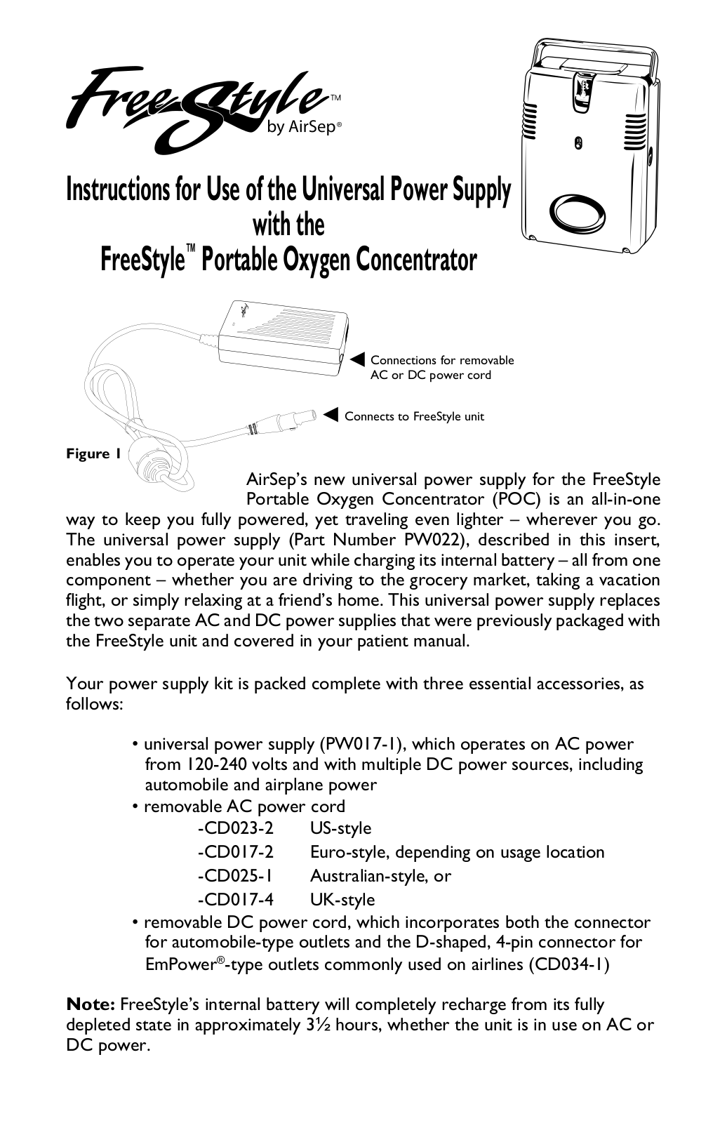 AirSep MN168-1 User Manual