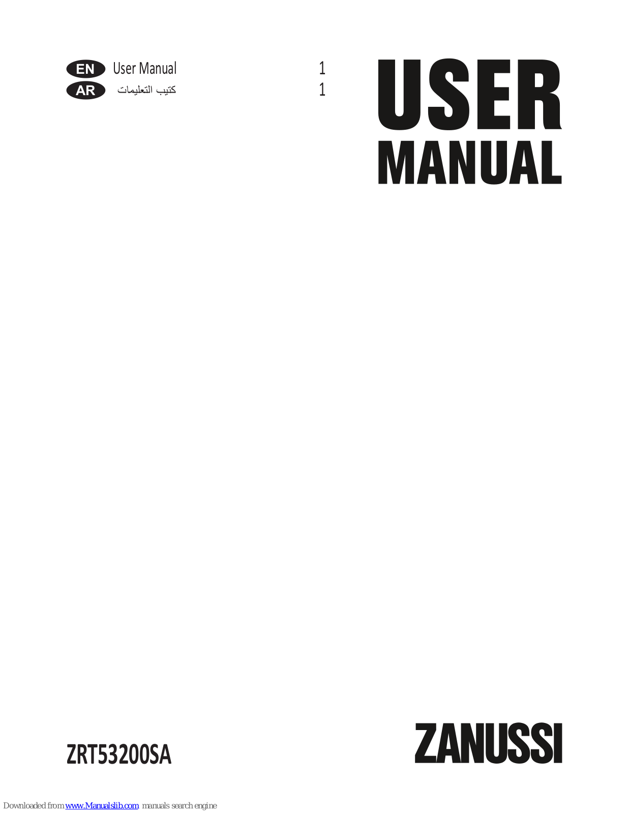 Zanussi ZRT53200SA User Manual