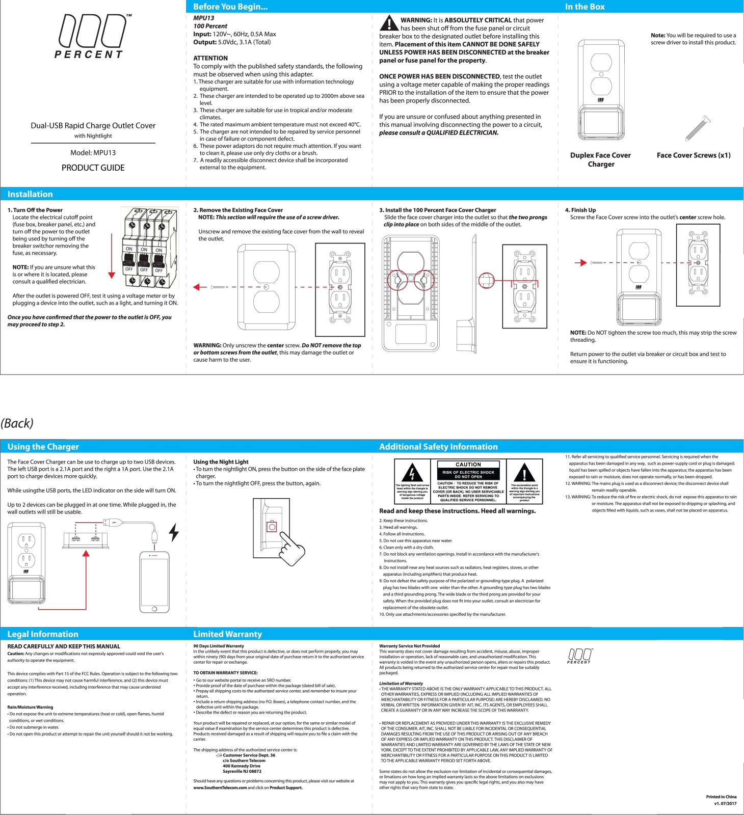 100 Percent MPU13 User Manual