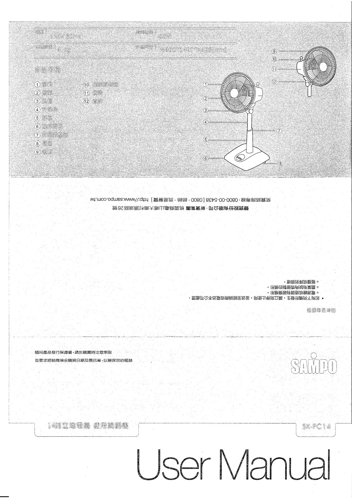 SAMPO SK-PC14 User Manual