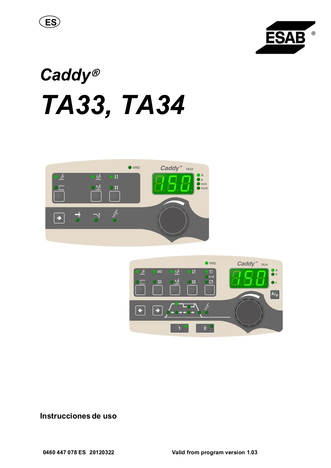 ESAB TA33, TA34 Caddy Instruction manual