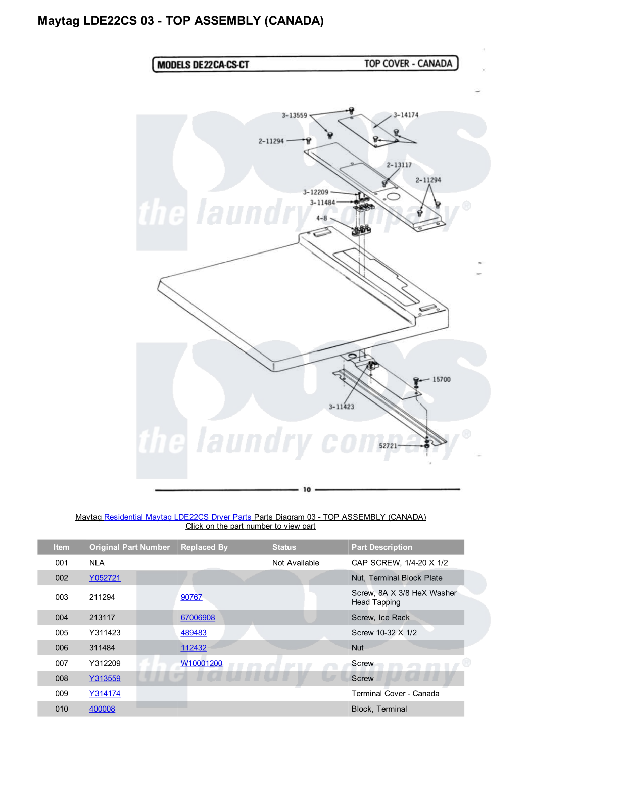 Maytag LDE22CS Parts Diagram