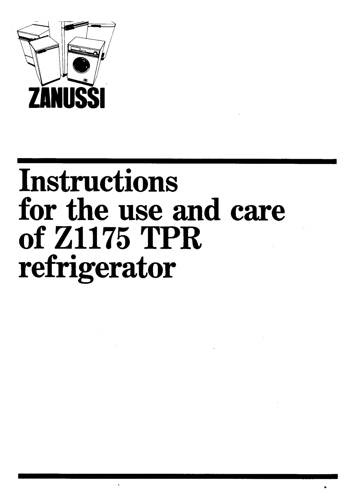 Zanussi Z1175TPR User Manual