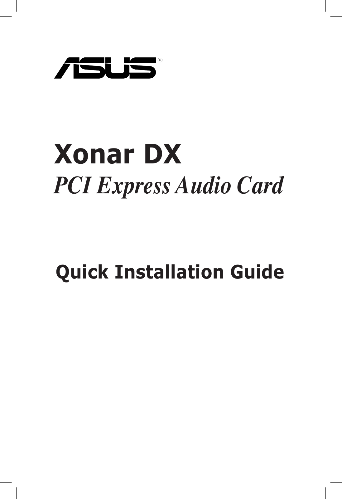 Asus DX User Manual