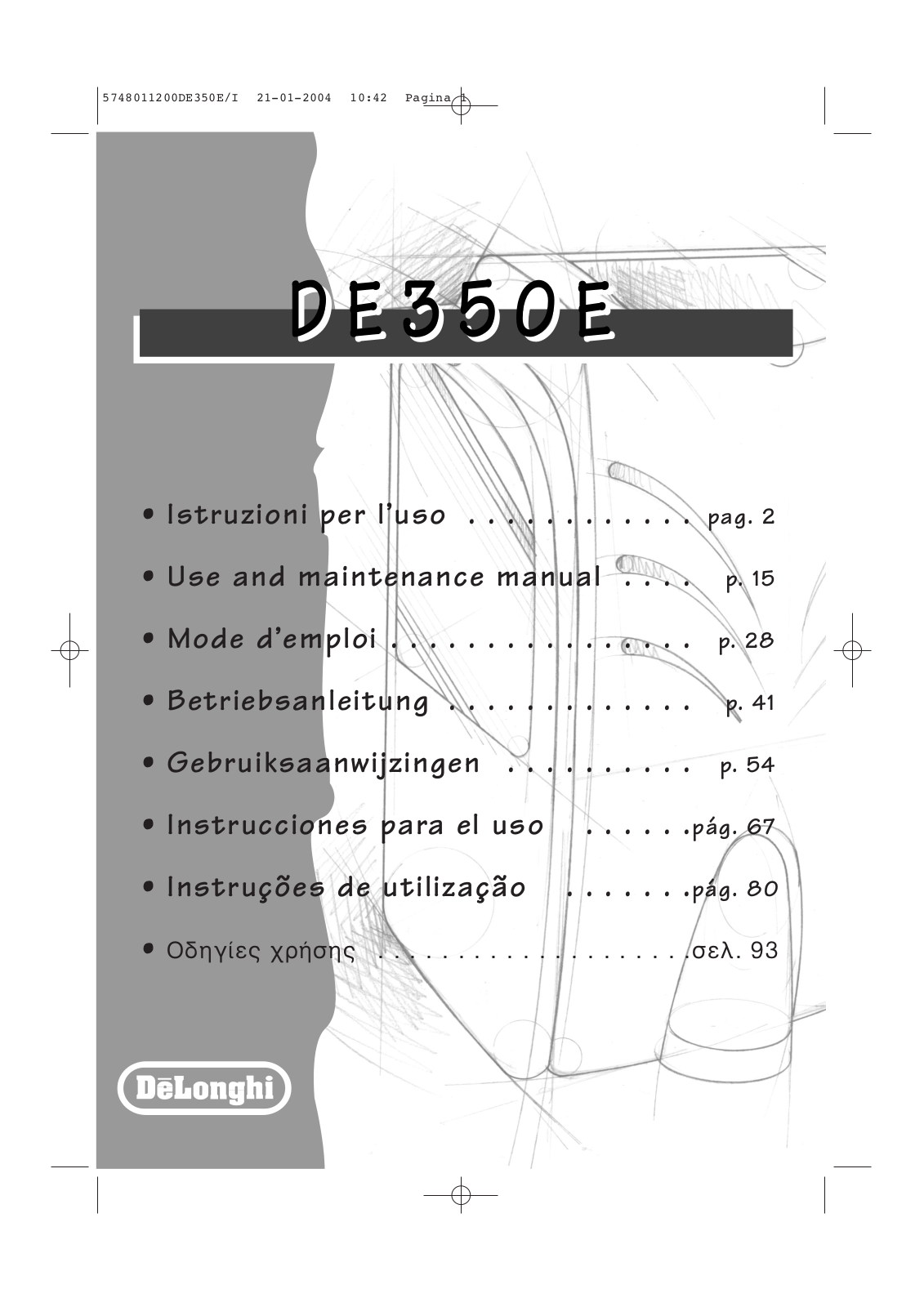 Delonghi DE 350E User Manual