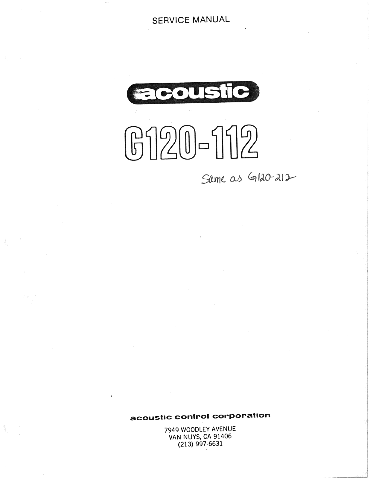 Acoustic G120-112 Schematic