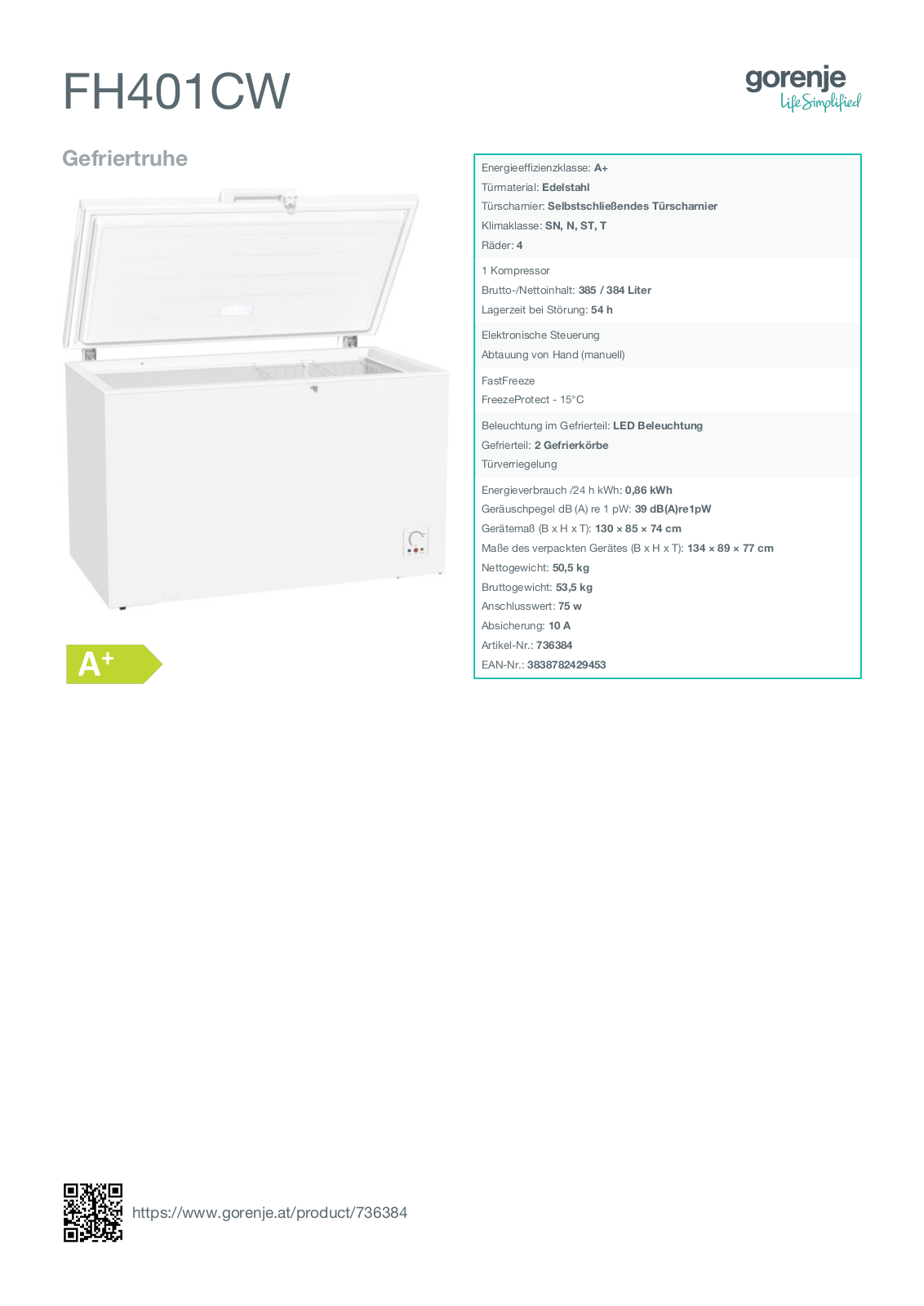 Gorenje FH401CW User Manual