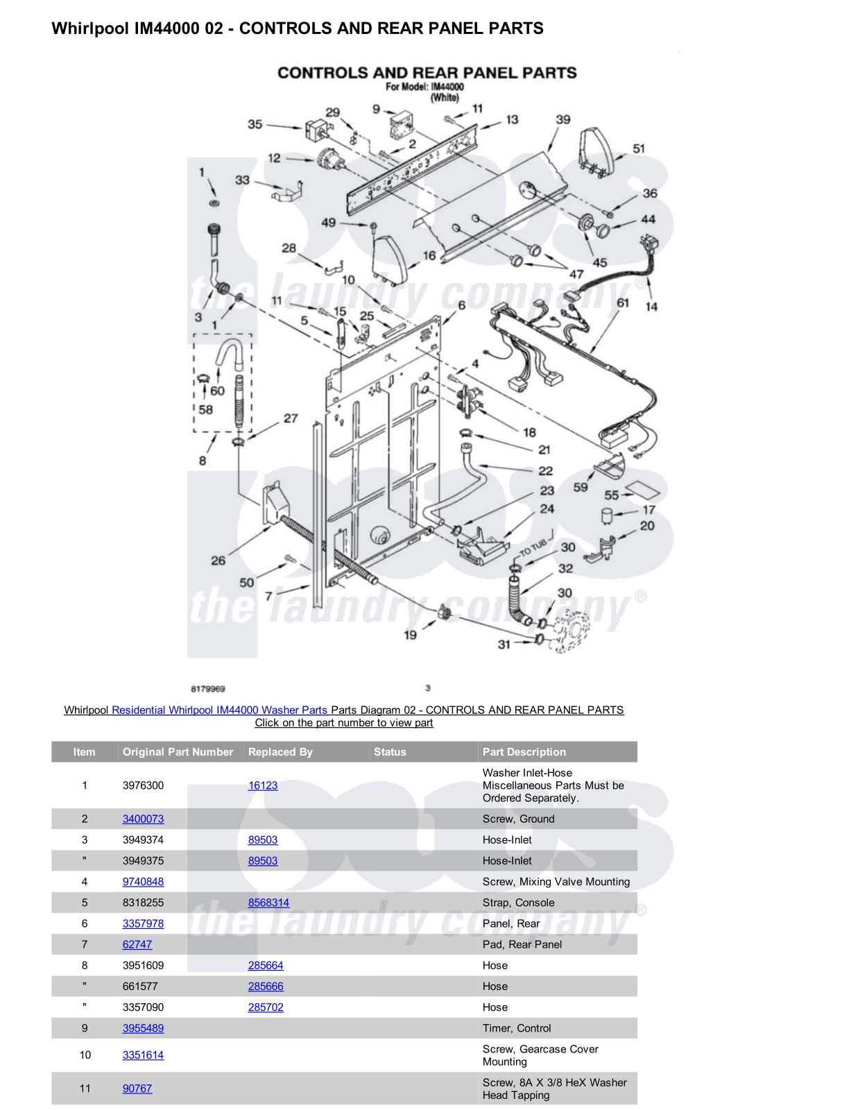 Whirlpool IM44000 Parts Diagram