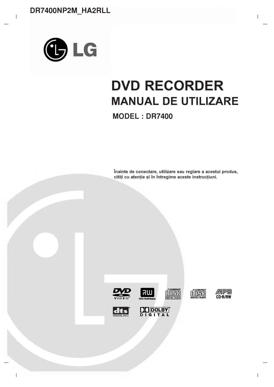 Lg DR7400 User Manual