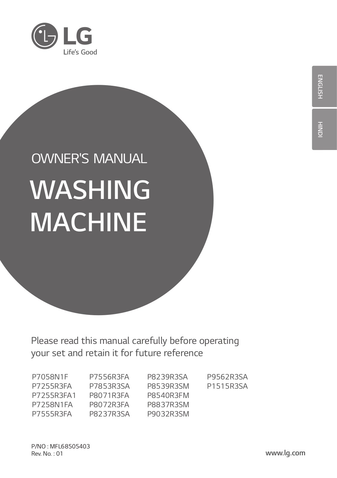 LG P8072R3FA Owner’s Manual