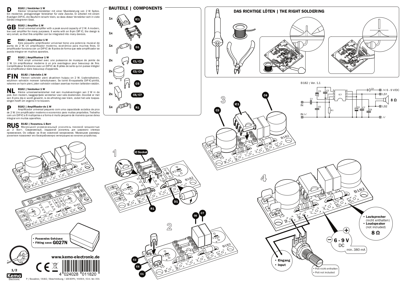 Kemo B182 User guide