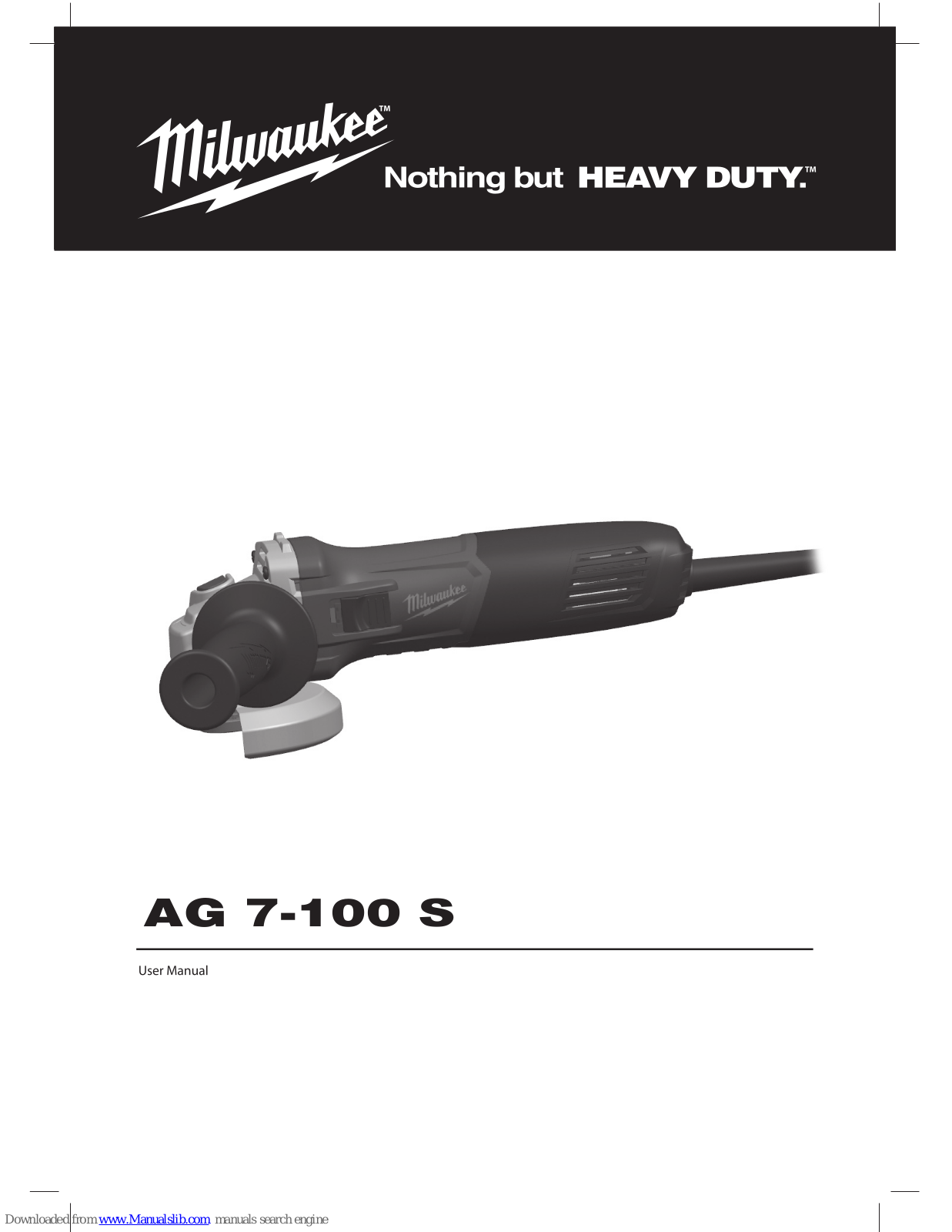 Milwaukee AG 7-100 S User Manual