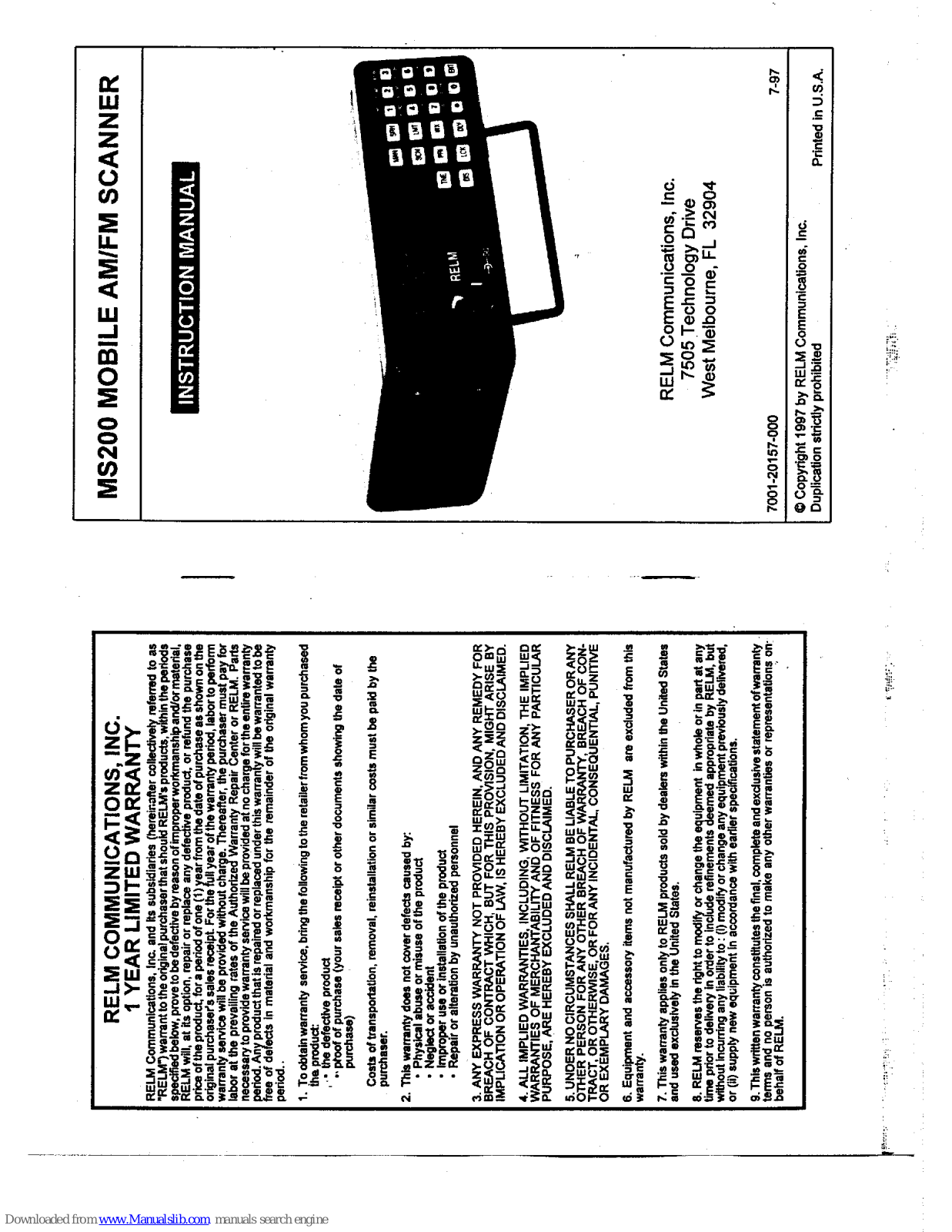 RELM MS200 Instruction Manual - ManualMachine.com