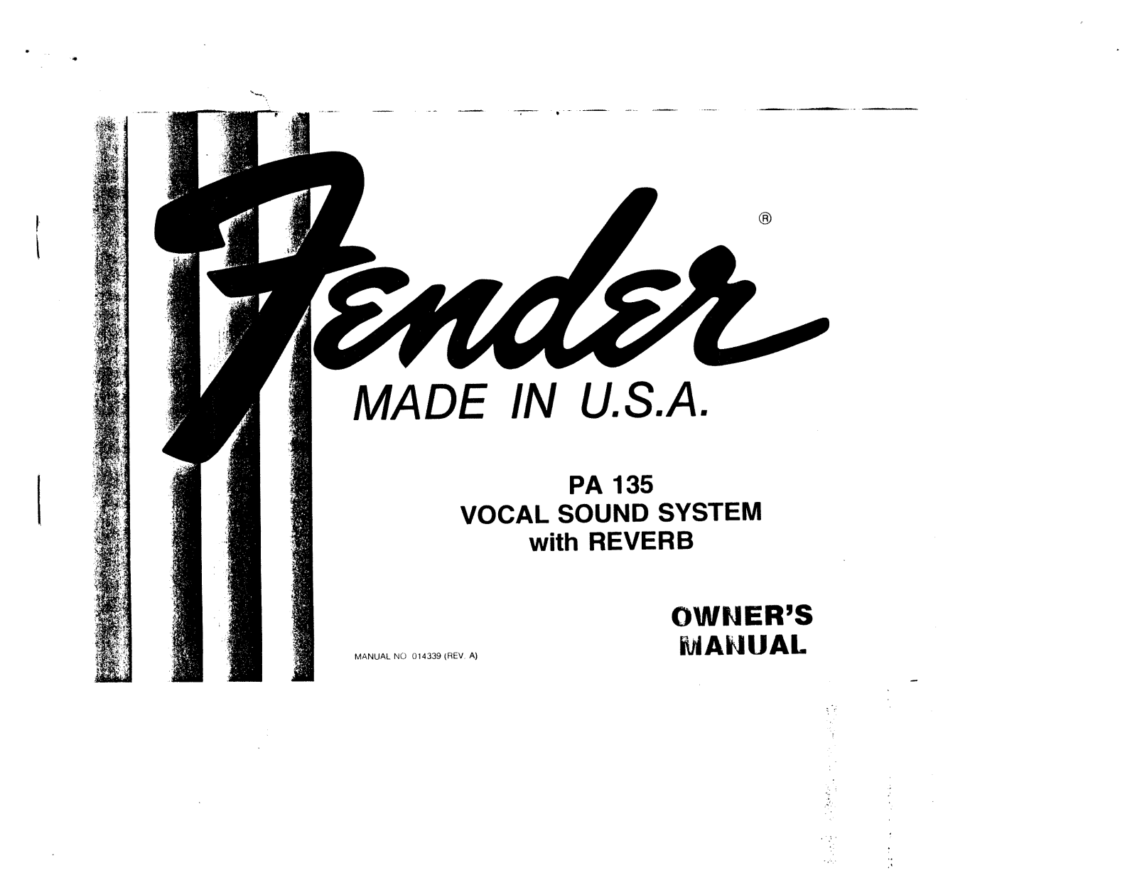 Fender PA-135 Operation Manual