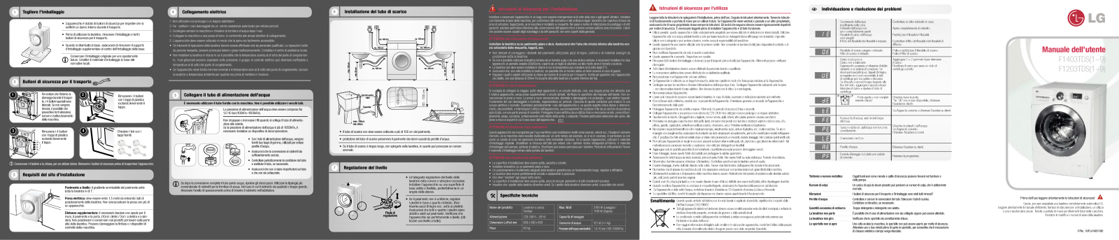 Lg F1403TDS, F1203TDS User Manual