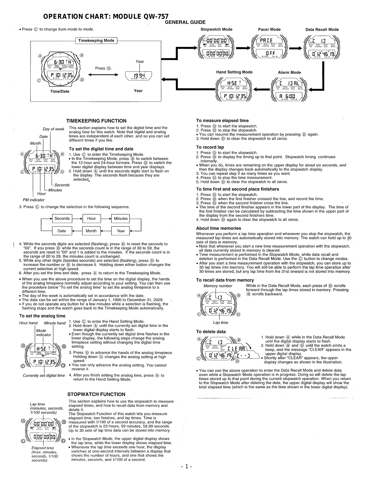 Casio 757 Owner's Manual