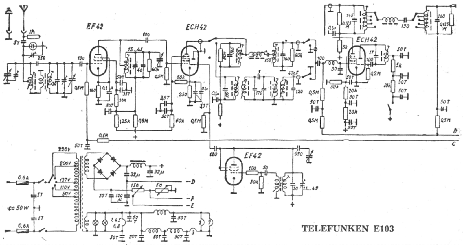 Telefunken E103 Schematic