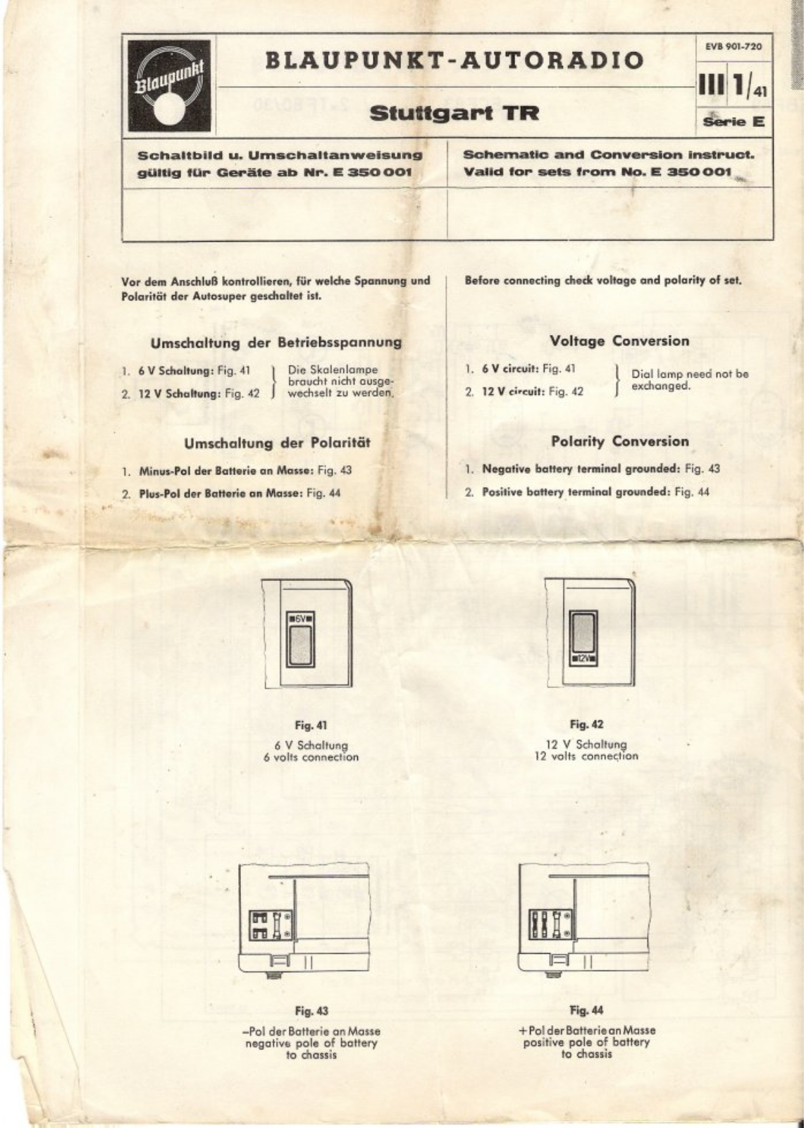 Blaupunkt Stuttgart TR Schematic