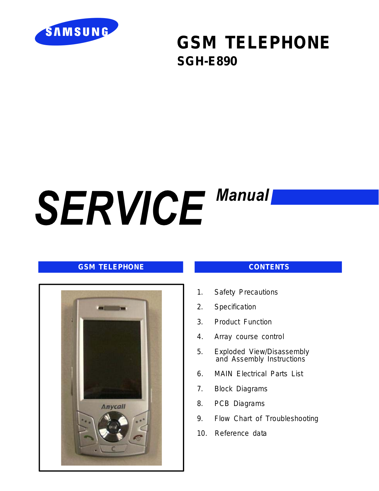 Samsung SGH-E890 Service Manual