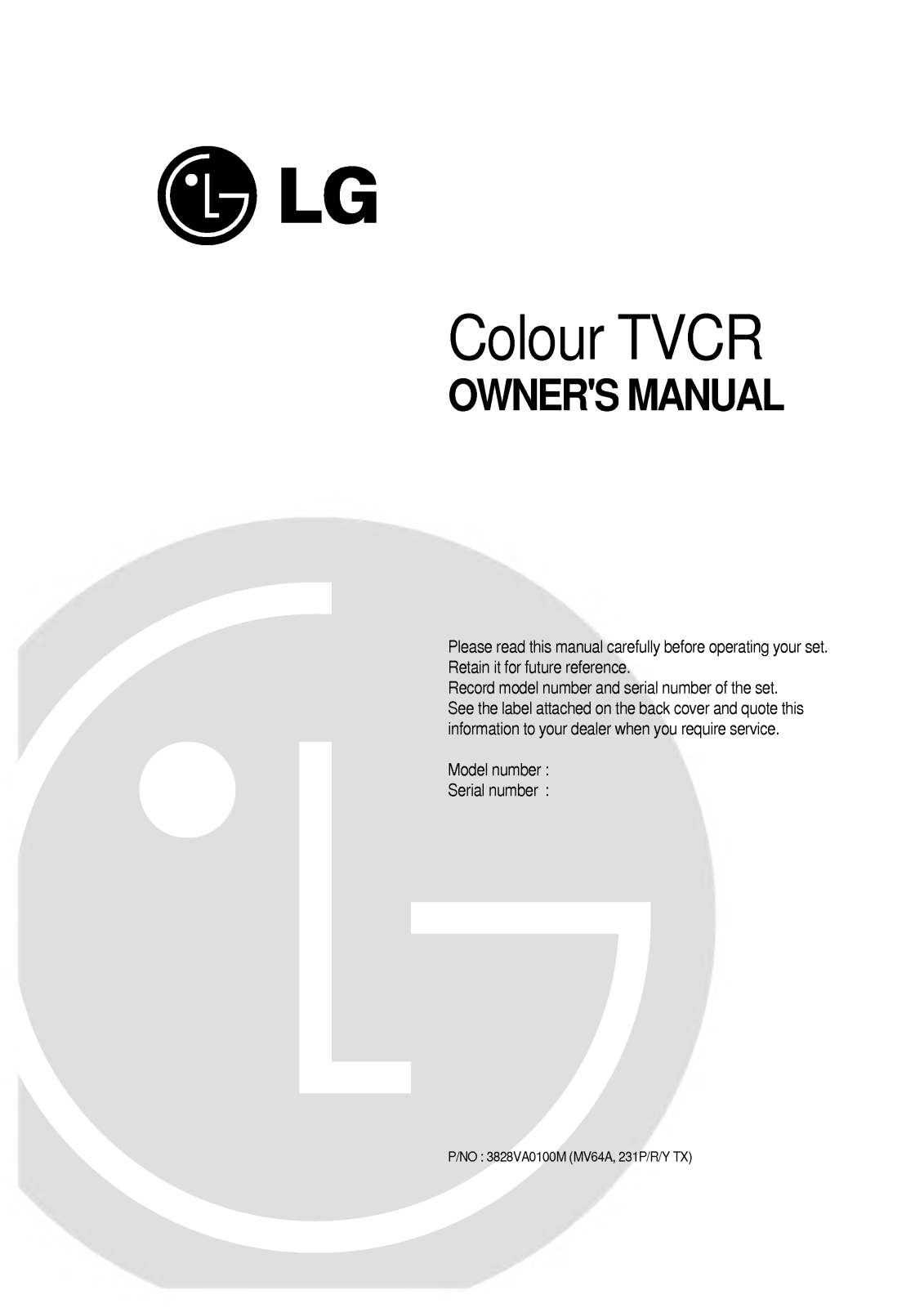 LG KZ-20U40 User Manual