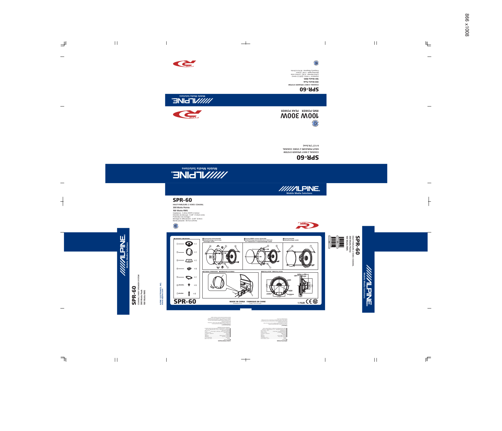 Alpine SPR-60 User Manual