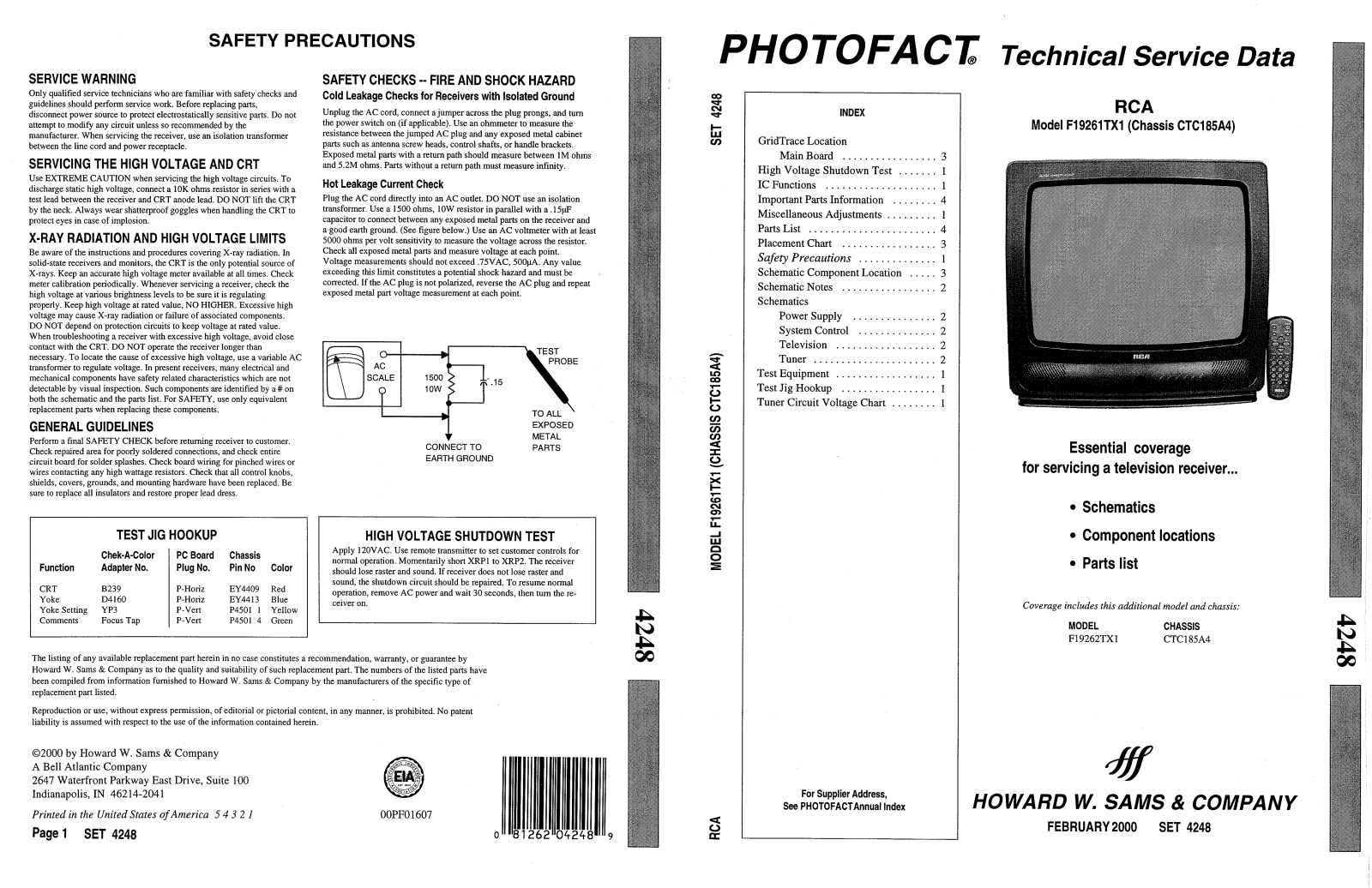 RCA F19262TX1, CTC185A4 Diagram