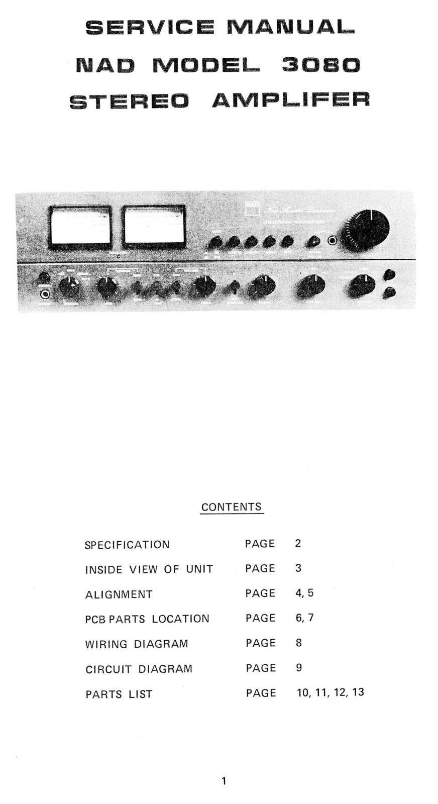 Nad 3080 Service Manual