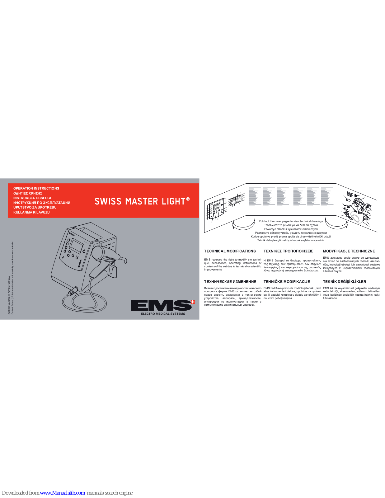 EMS swiss master light Operation Instructions Manual