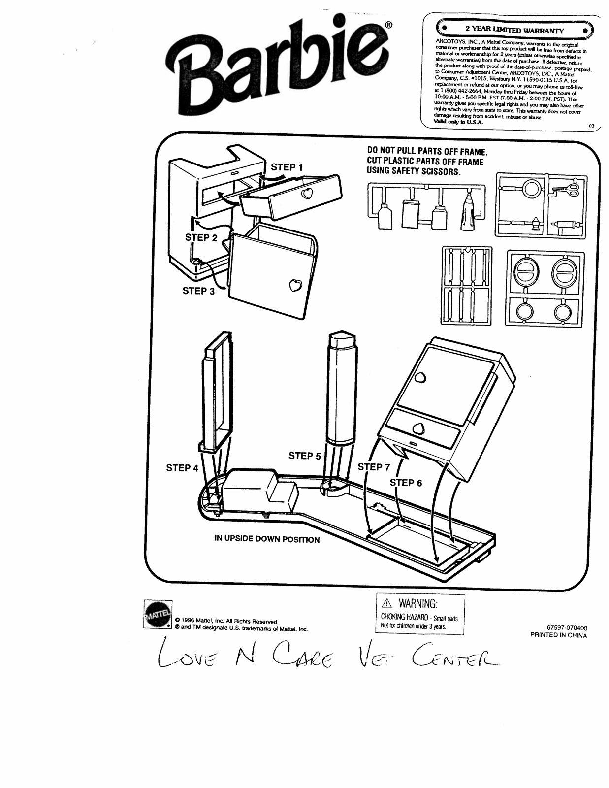 Fisher-Price 67597 Instruction Sheet