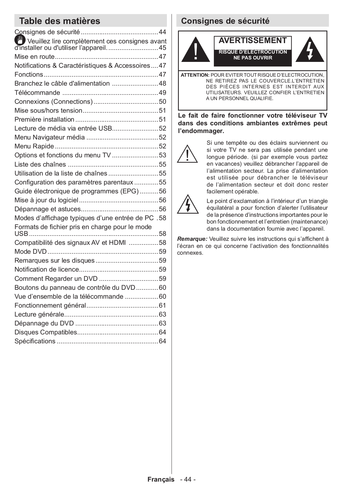 Telefunken D32H265A3D Weiss INSTRUCTION MANUAL