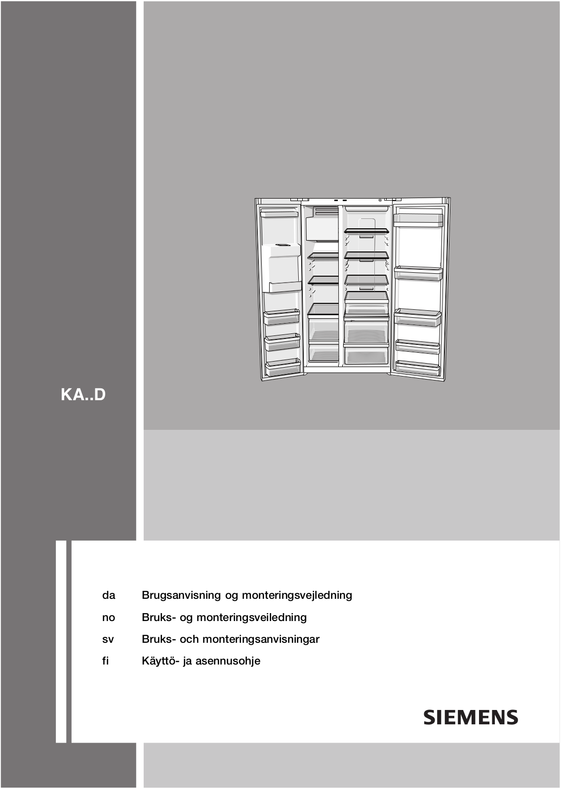 Siemens KA62DV71/02, KA62DV71/01, KA62DV71/03, KA62DV70, KA62DV71 User Manual