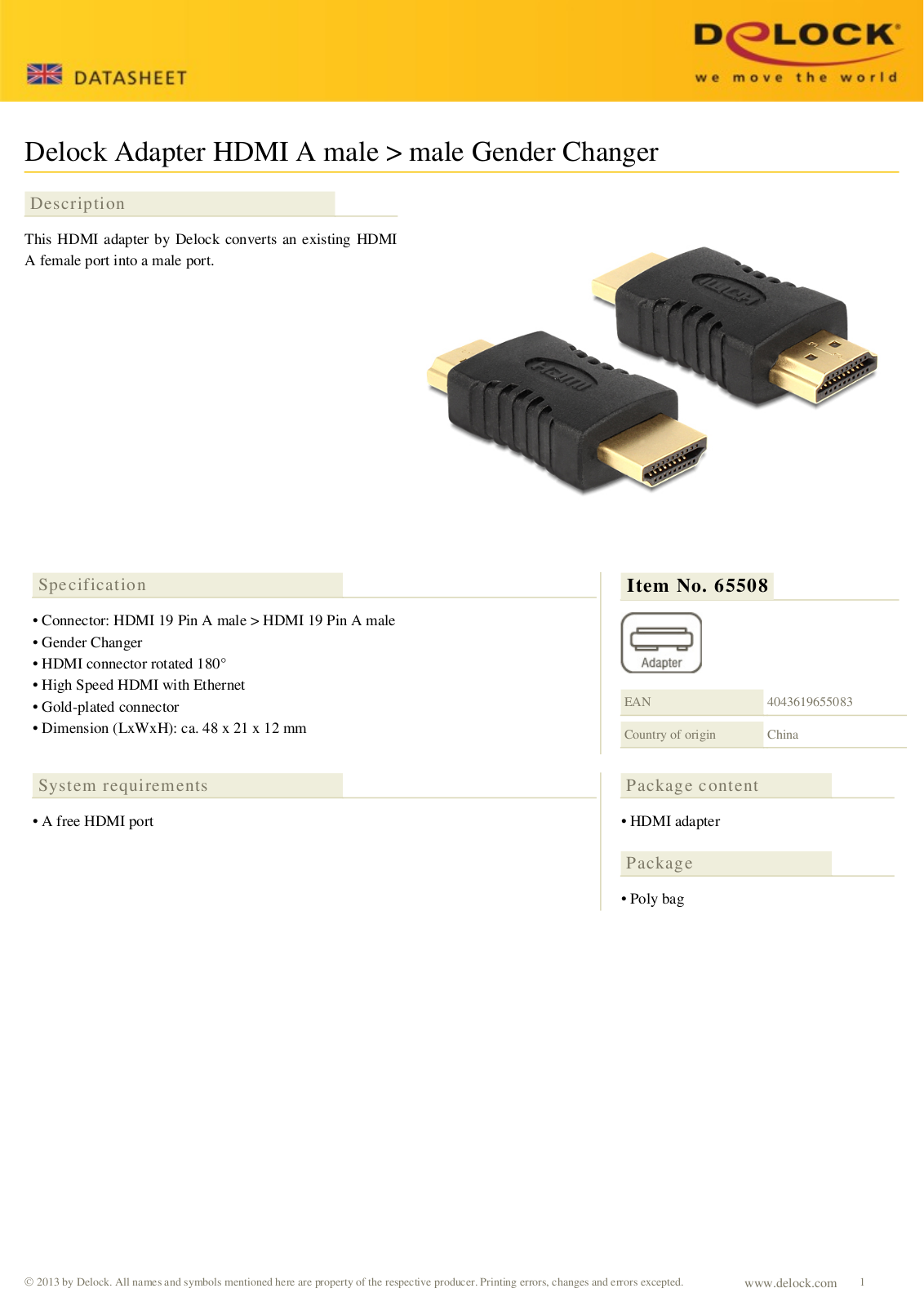 DeLOCK 65508 User Manual