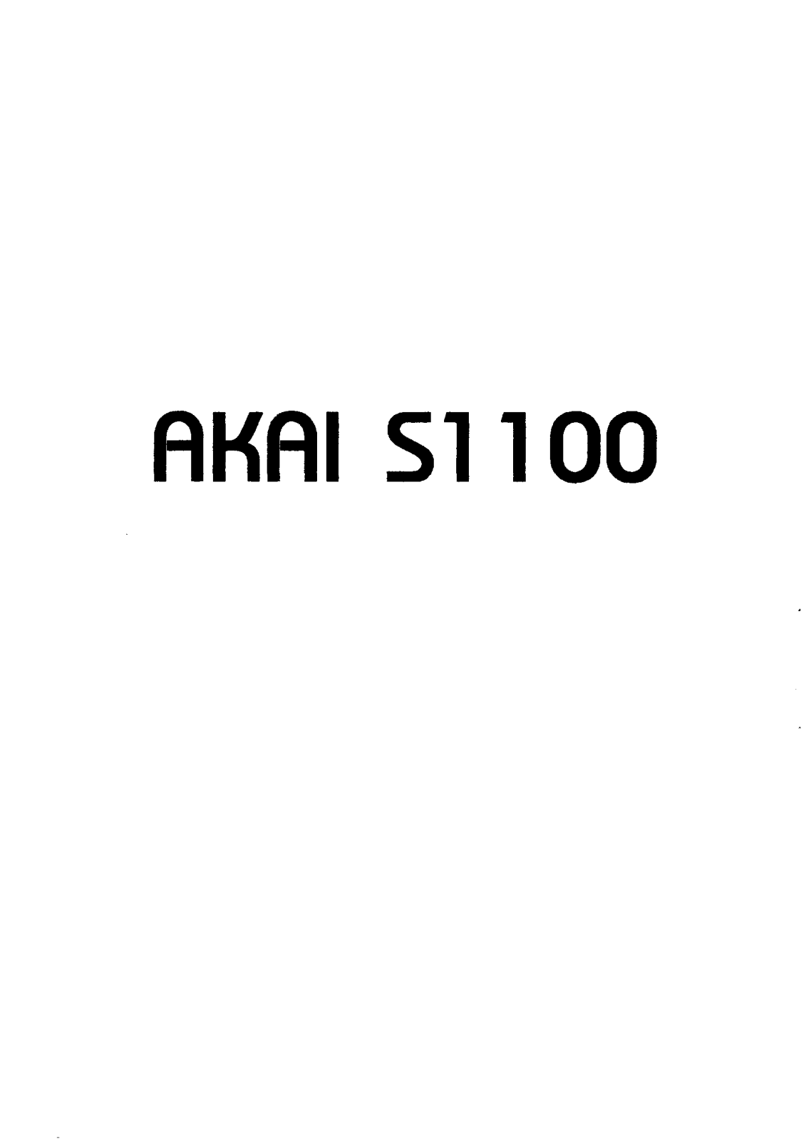 Akai S1100 User Manual