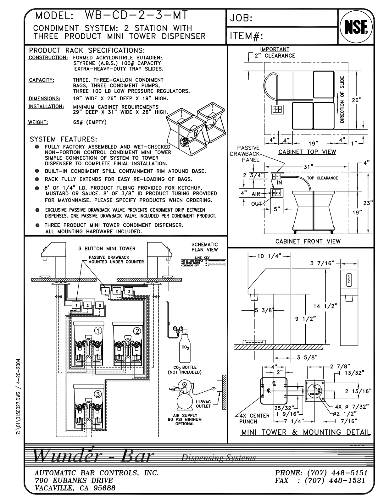 Wunder Bar WB-CD-2-3-MT User Manual