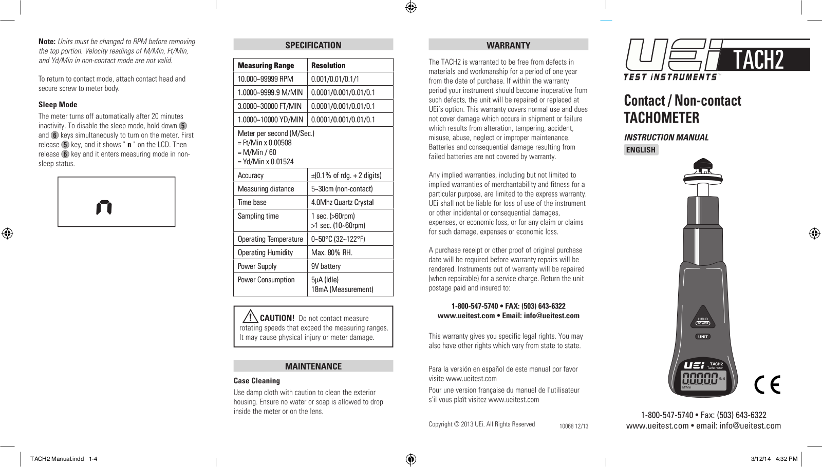 Universal Enterprise TACH2 Installation  Manual