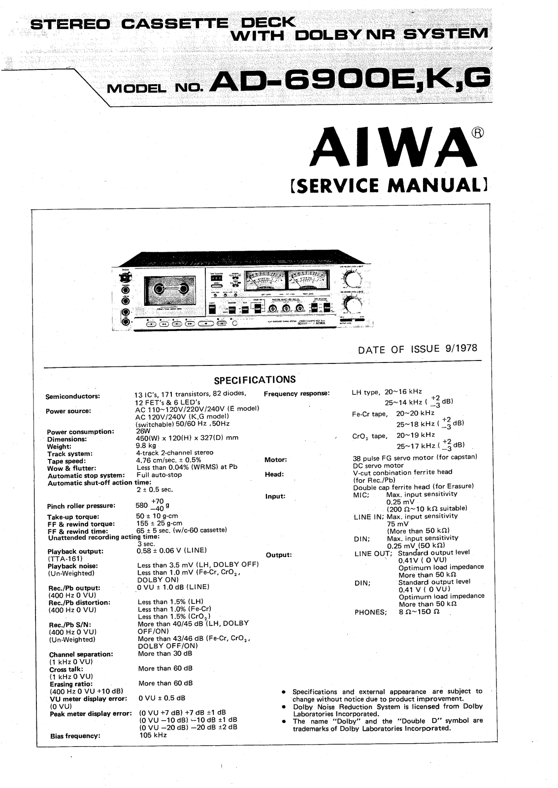 Aiwa AD-6900 Service manual