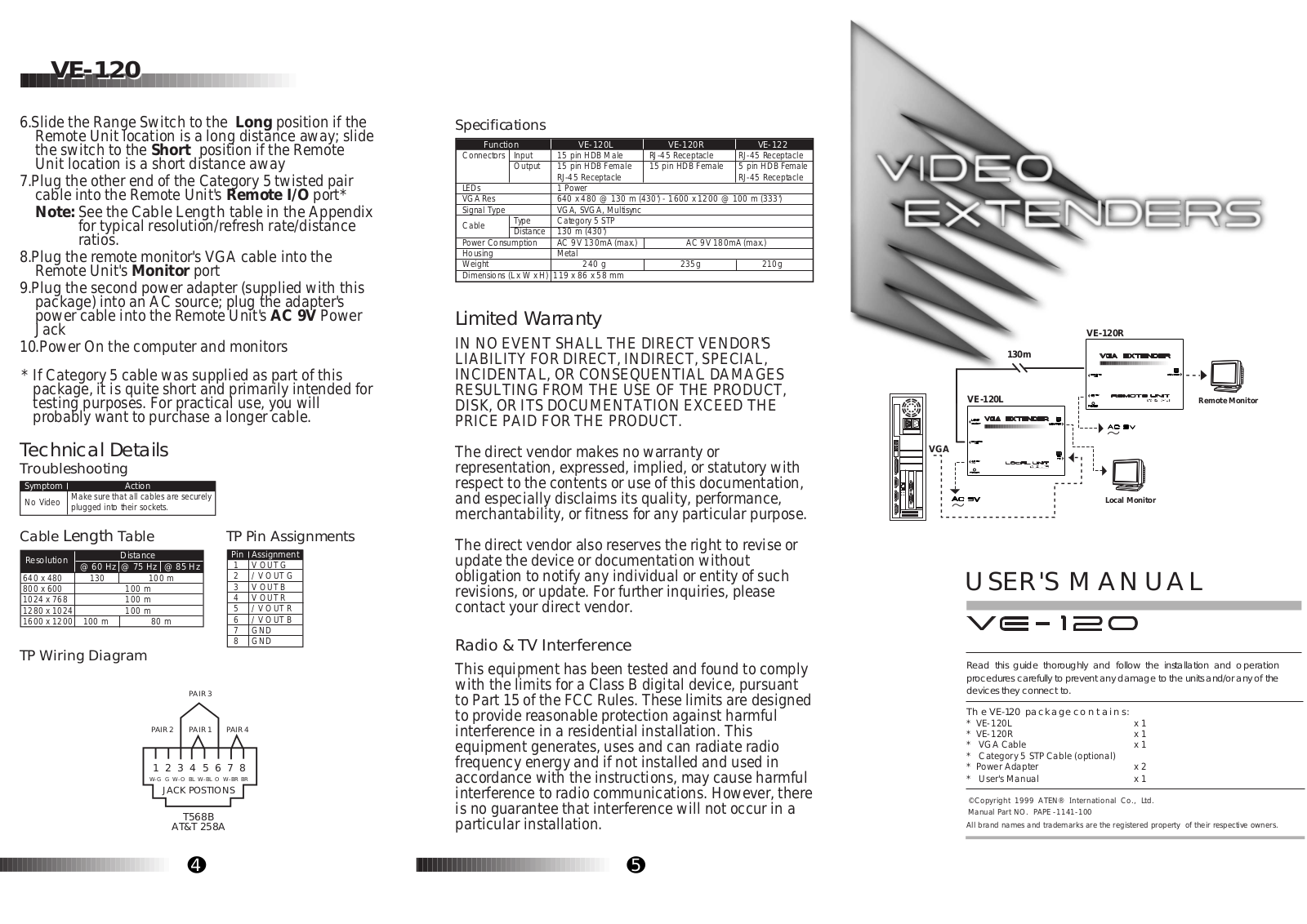 Lindy VE-120 User Manual