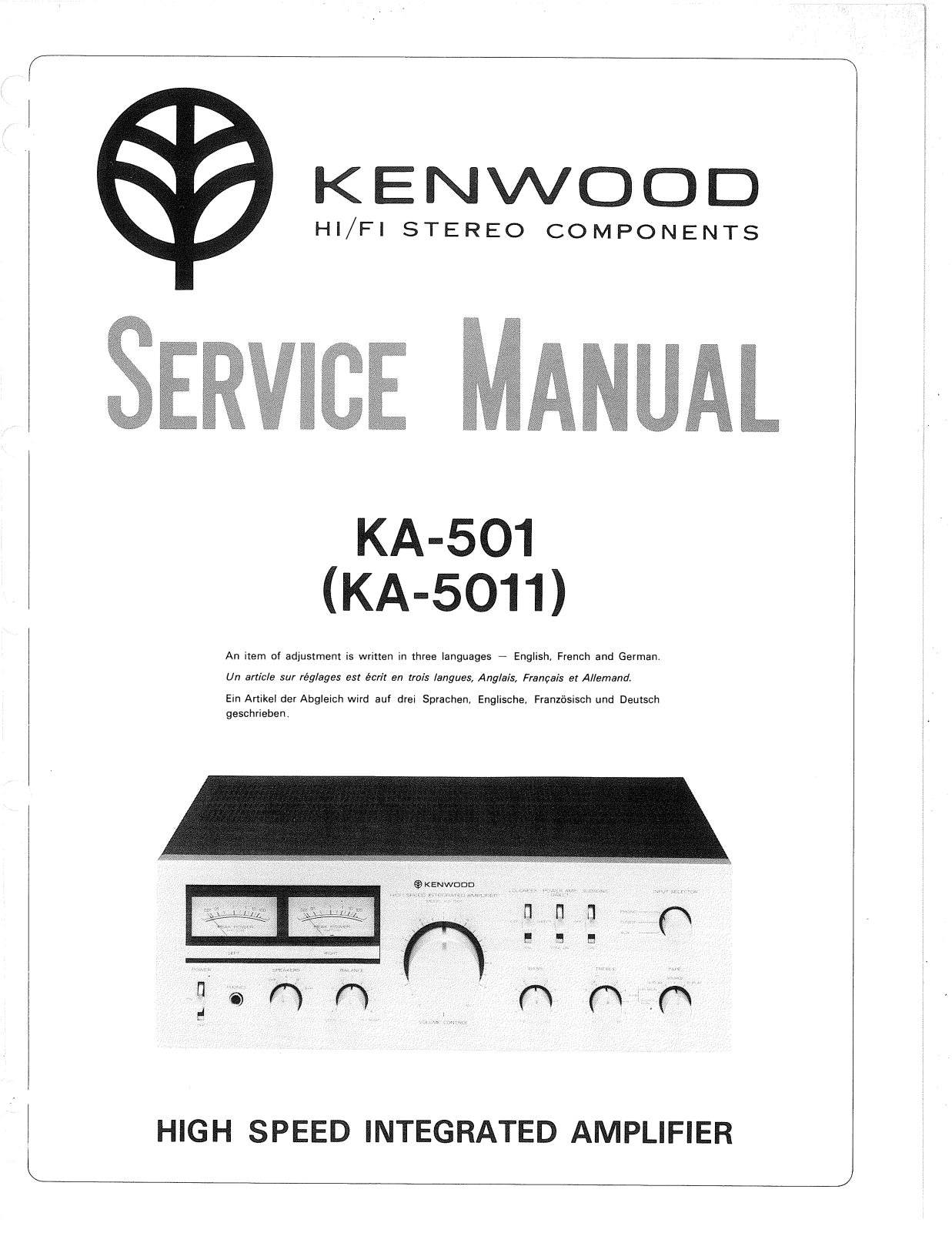 Kenwood KA-5011, KA-501 Service Manual