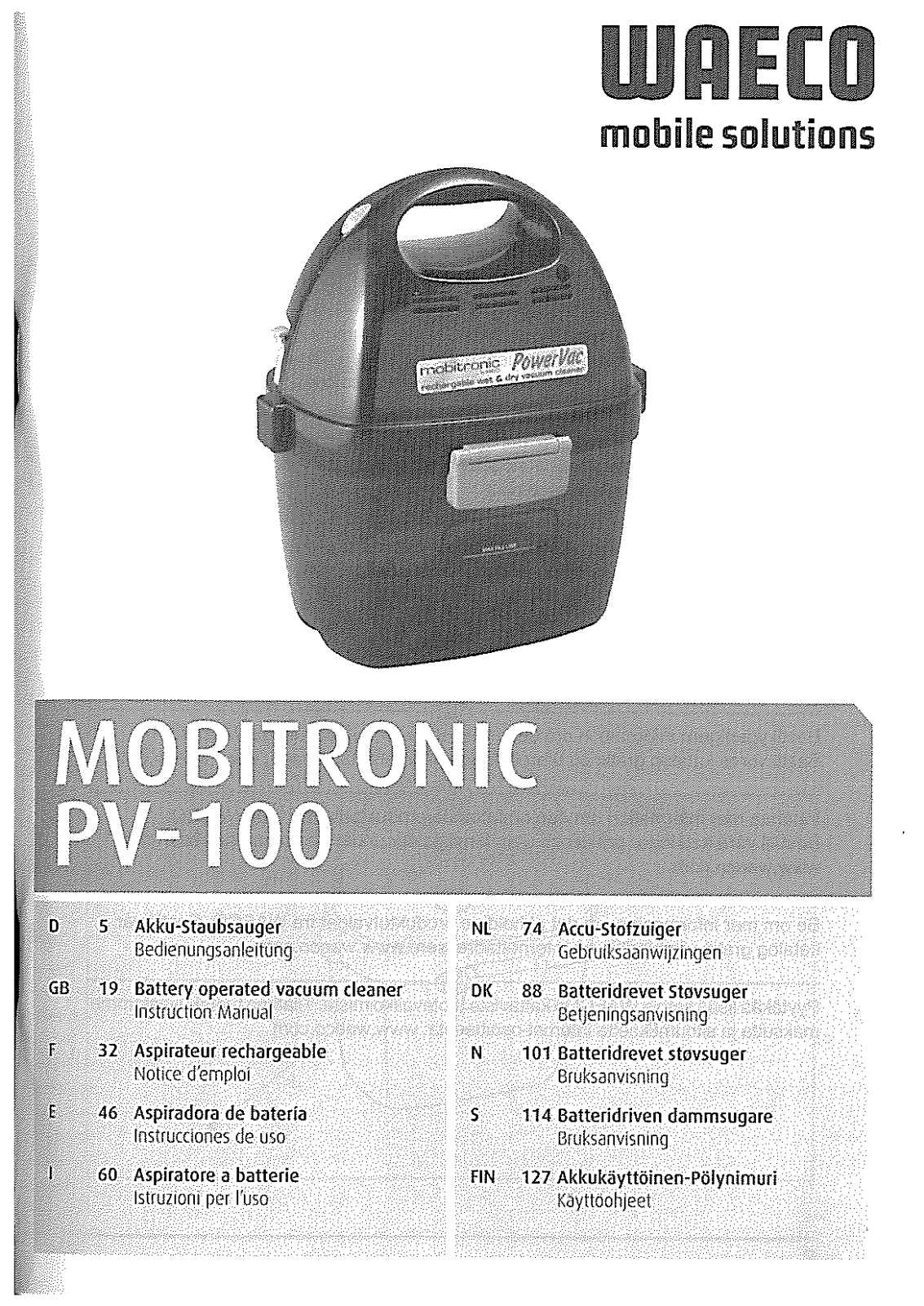 Waeco PV 100 User guide