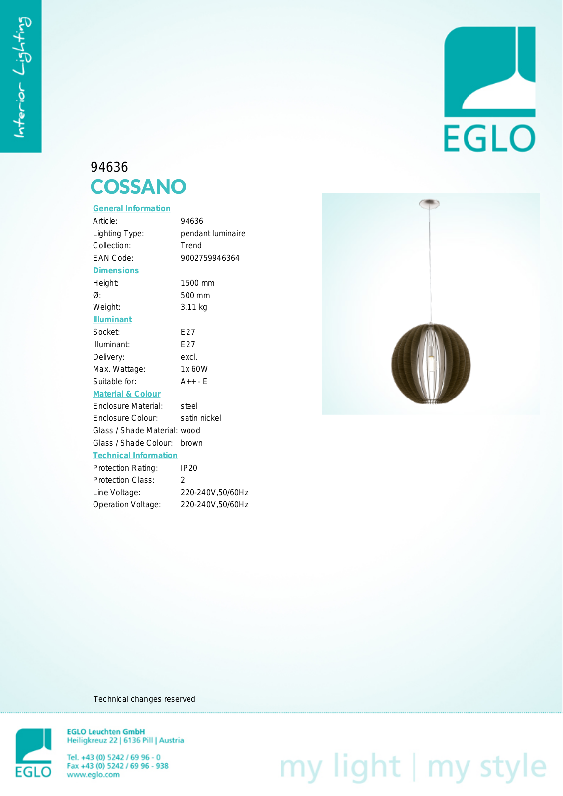 Eglo 94636 Service Manual