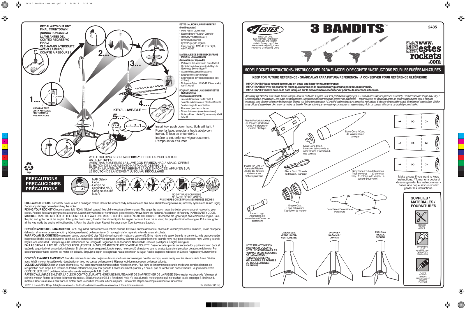 ESTES 3 Bandits User Manual