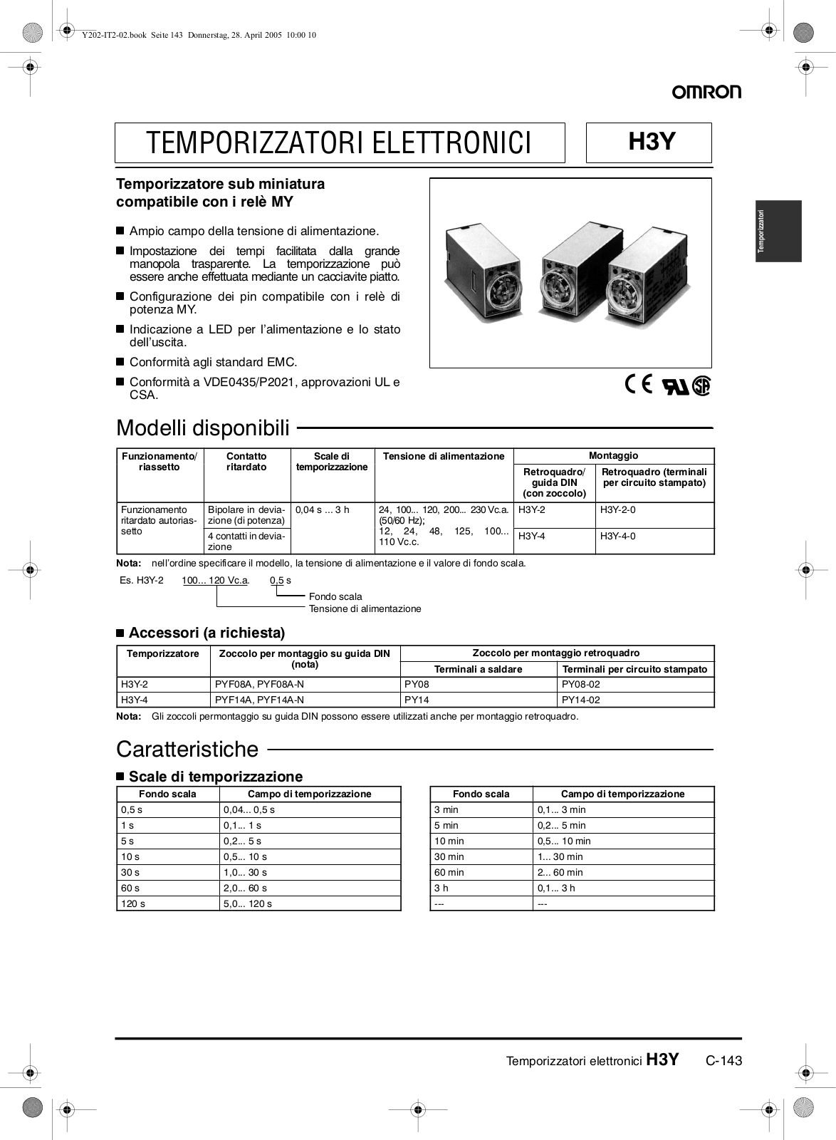 Omron H3Y DATASHEET