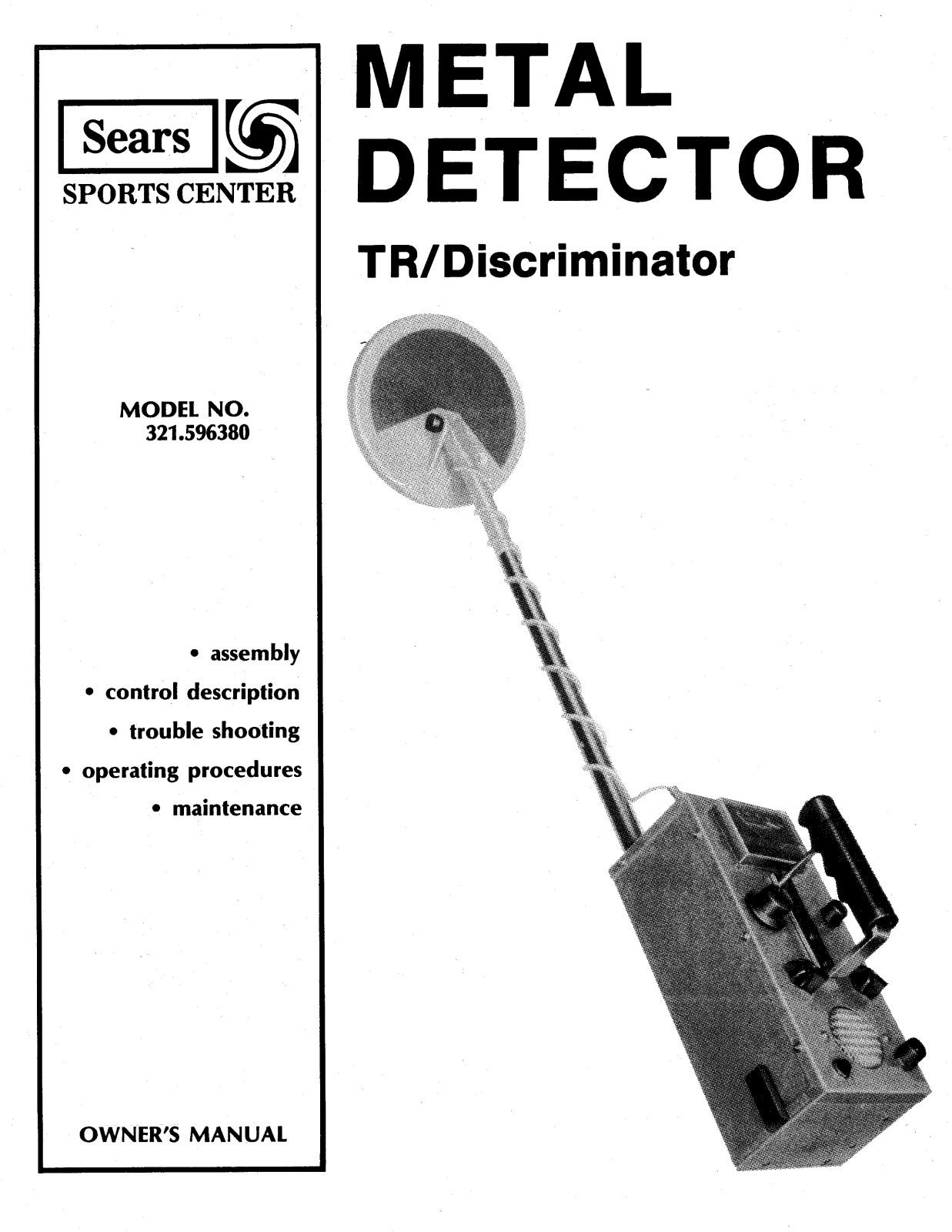 Whites Electronics SEARS 59638 User Manual